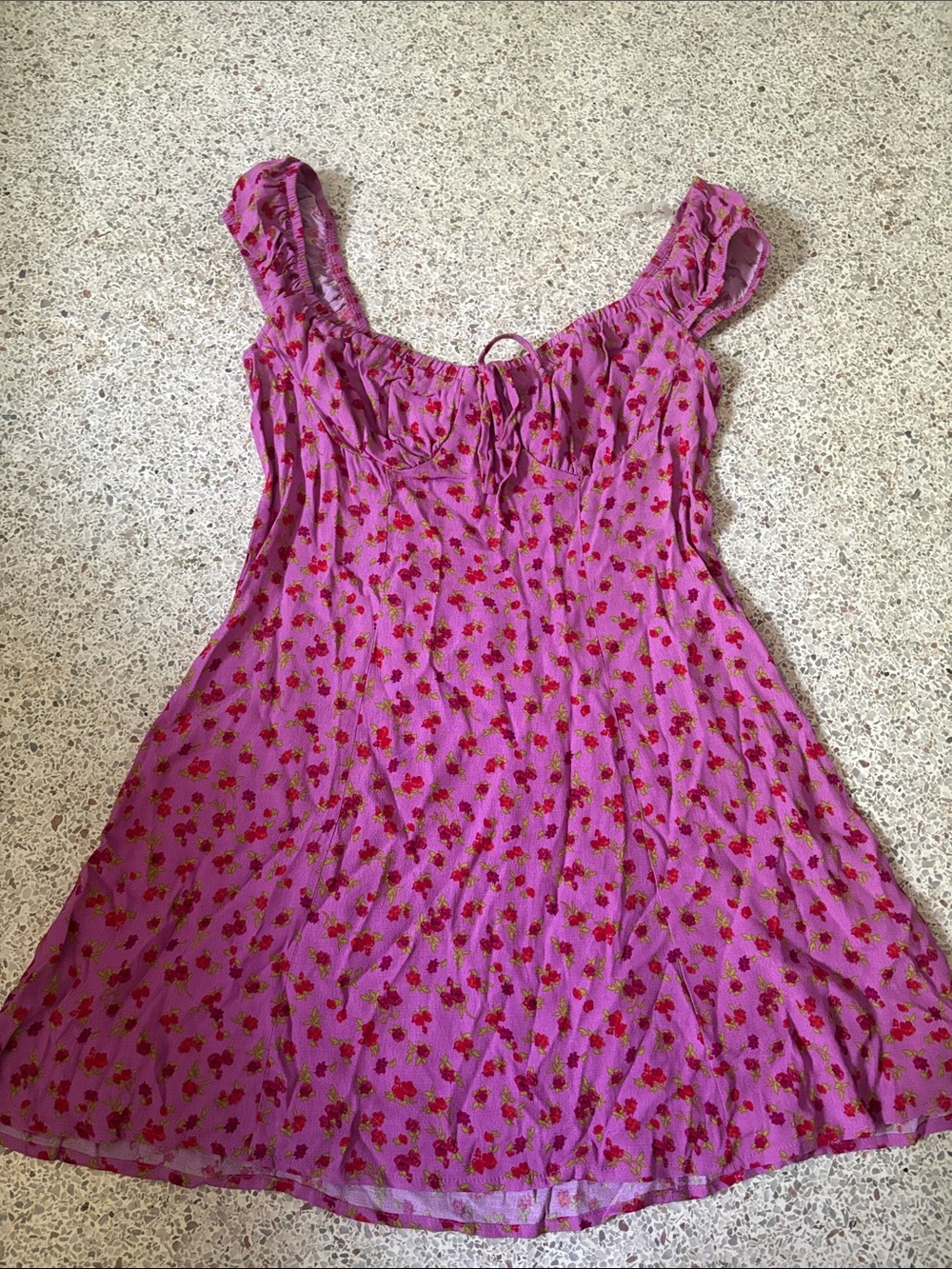 wild fable Pink Floral Tie-Front Summer Dress